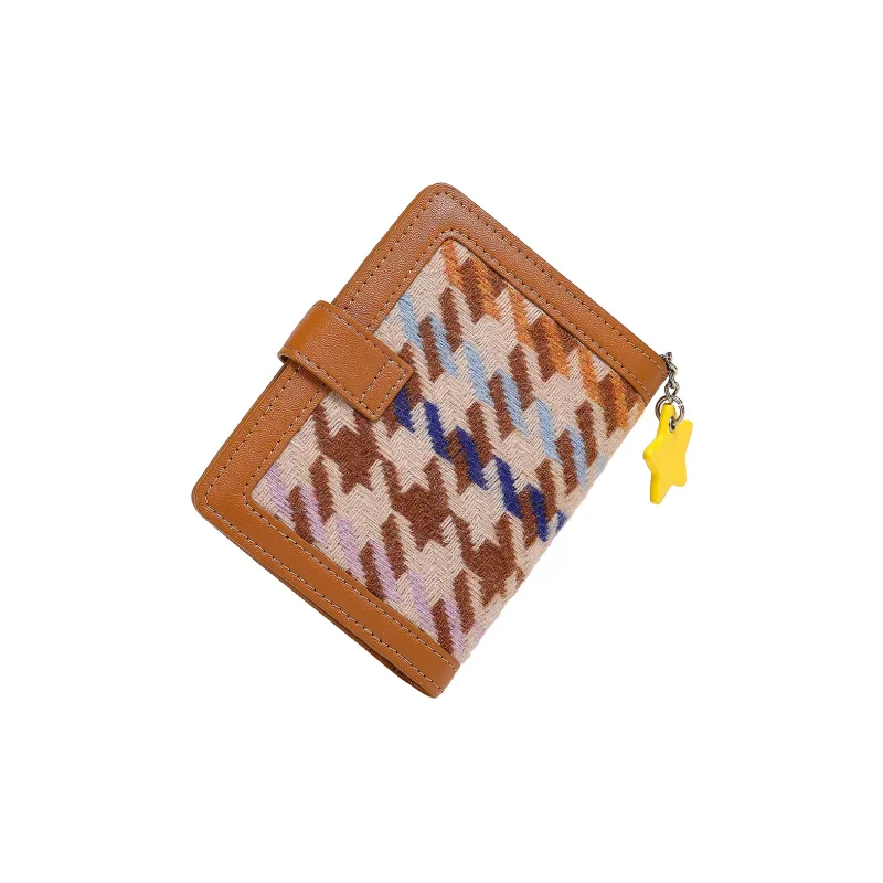 TOUTOU Maltese Fabric Wallet Regular Women's Sugar Needle Brown-2