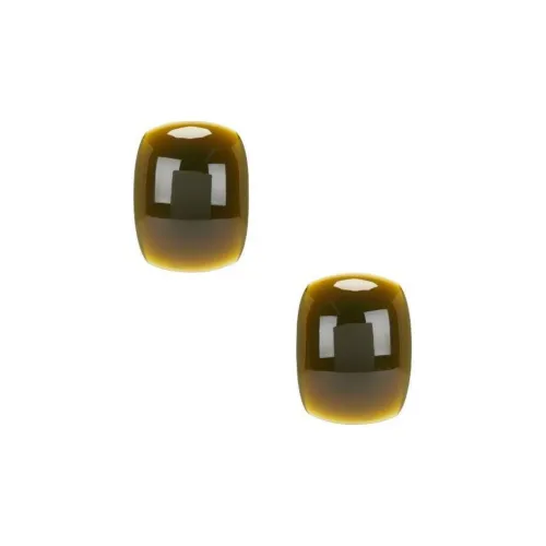 SAINT LAURENT Resin Brass Earrings Women's Gold