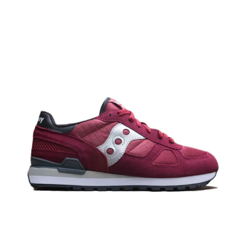 Saucony Shadow Original Non-slip Lightweight Low-Top Casual Shoes Men's Burgundy-1
