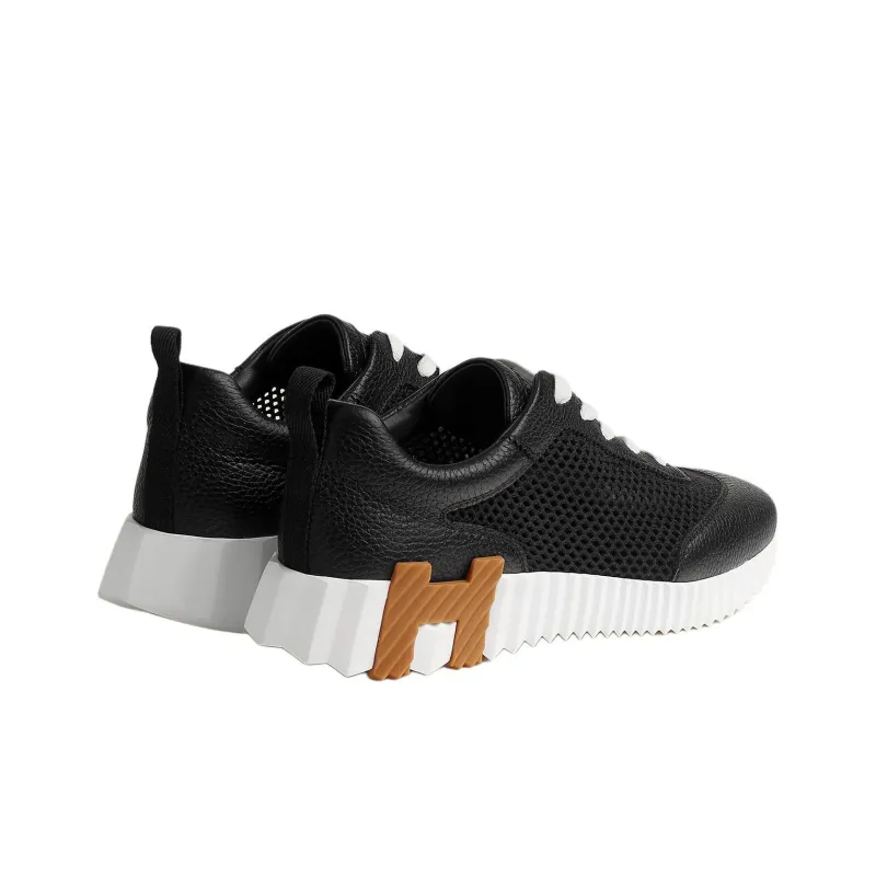 HERMES Bouncing Low-Top Casual Shoes 4cm Women's Black-2
