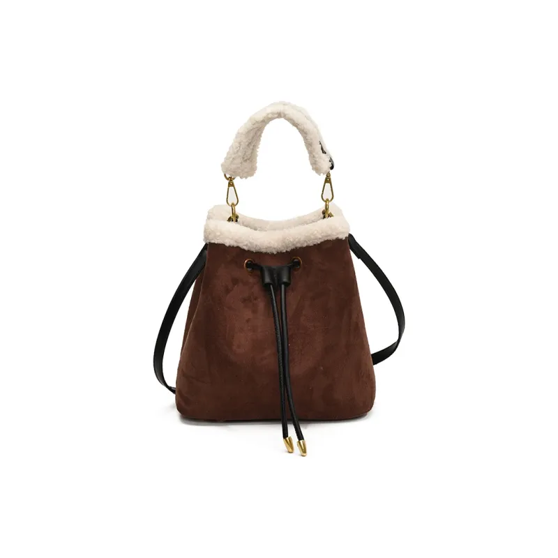 Yalu Suede Handbag Regular Women's Black/Coffee/Pink/Khaki-4