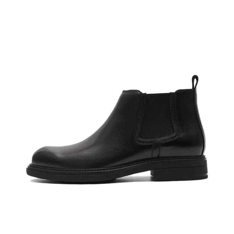 LE SAUNDA Chelsea Boots Men Black/Dark Coffee-4