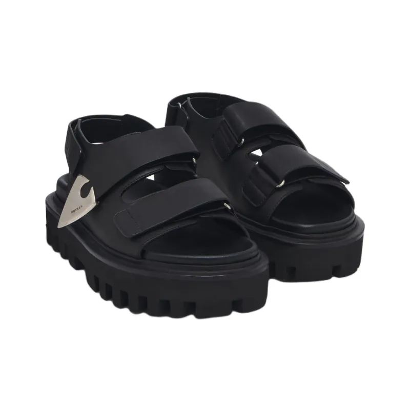 Alexander McQueen Parachute One Strap Sandals 5cm Men's Black-2