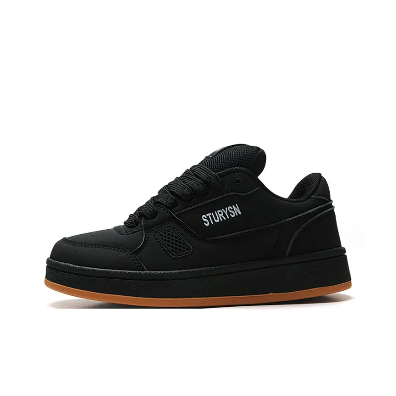 STUR YSN Wear resistant And Lightweight Low Top Skateboard Shoes Women's Black-0