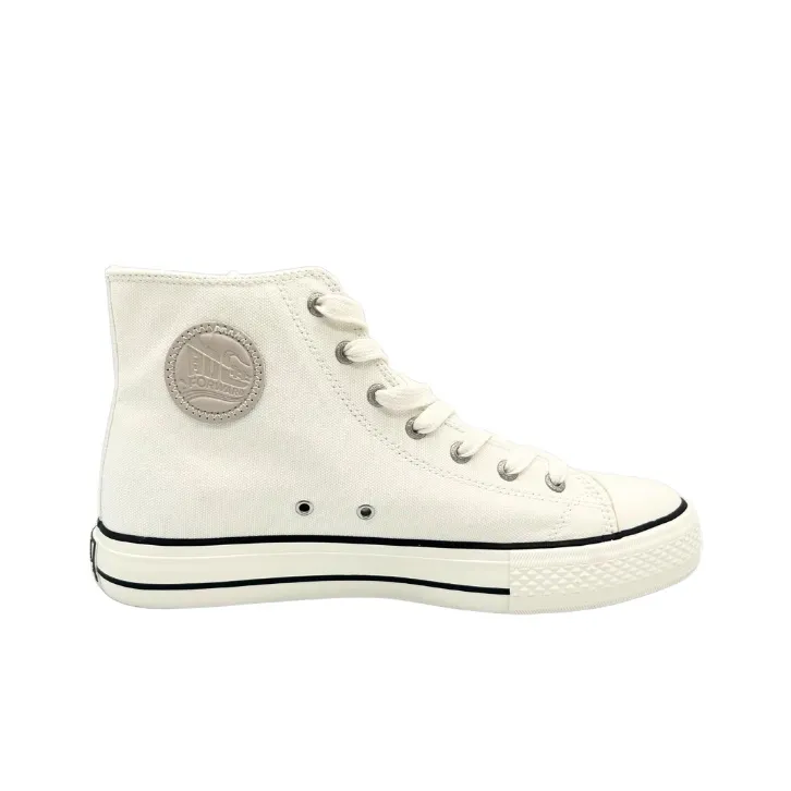 QIANJIN Wear resistant And Lightweight High Top Canvas Shoes Men's Ecru-2