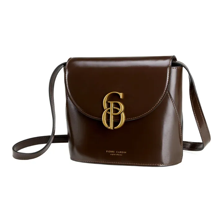 PIERRE CARDIN Cow Leather Crossbody Bag, Shoulder Bag Regular Women's Bitter Coffee-2