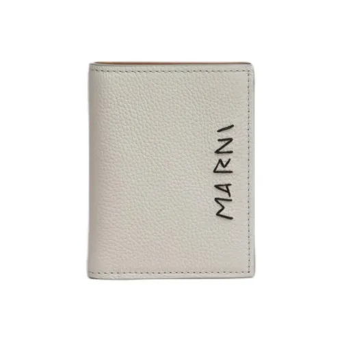 MARNI Mending Calfskin Wallet Women's Beige & Brown