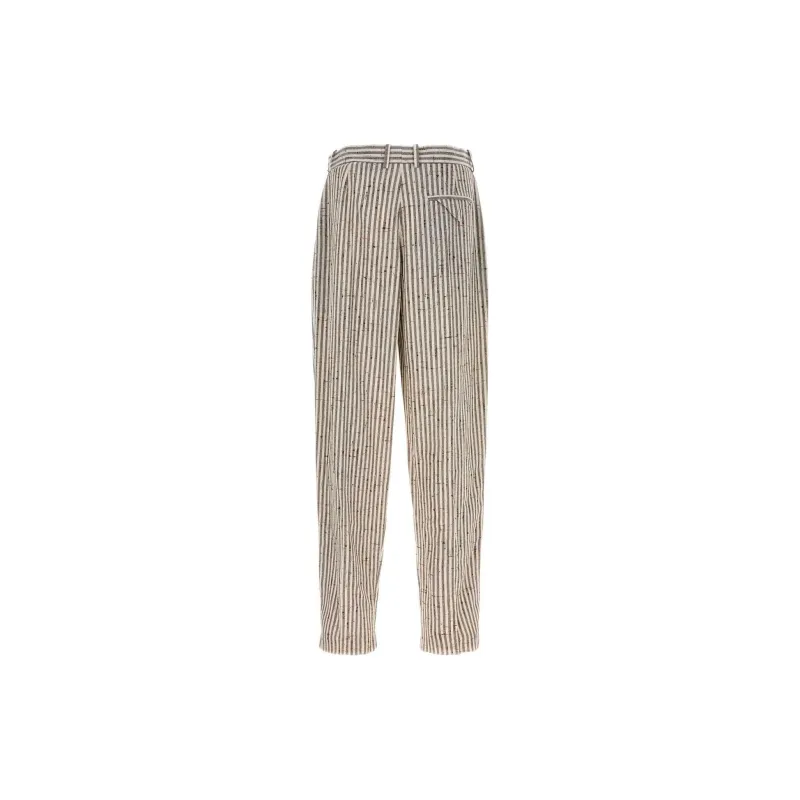 Bottega Veneta Striped Straight Leg Trousers-1