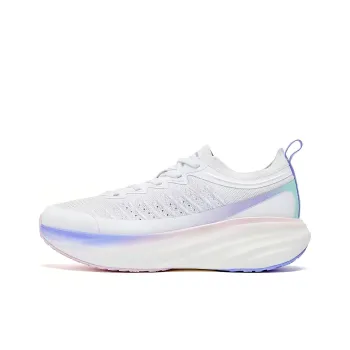 QIAODAN Yikes Shock Absorbers Low Top Running Shoes Women's White Pink Purple