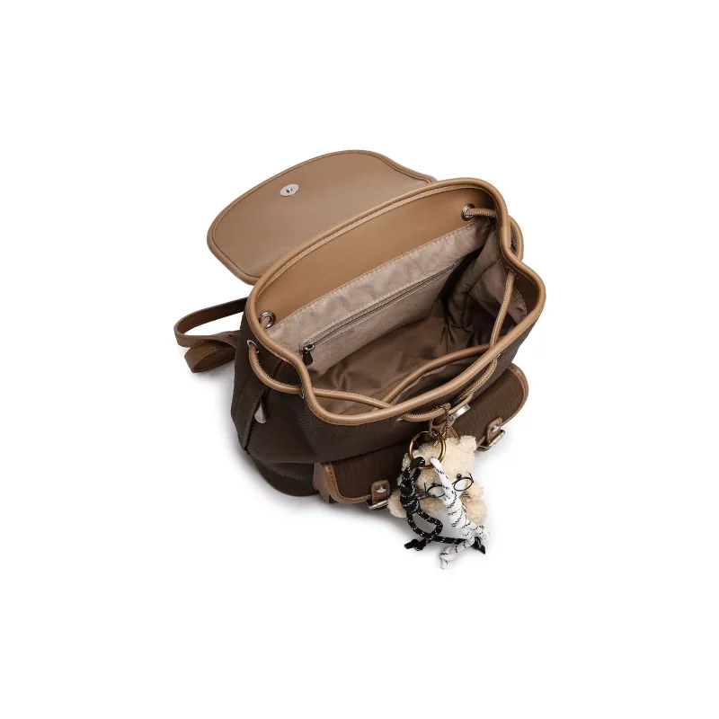 FAIRWHALE PU Backpack Regular Women's Caramel/Coffee/Khaki/Smoke Blue-3