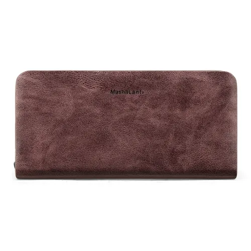 MashaLanti Microfiber Clutches Wallets Men's Vintage Coffee