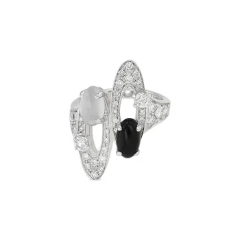 BVLGARI 18K White Gold Elisia Diamond Ring