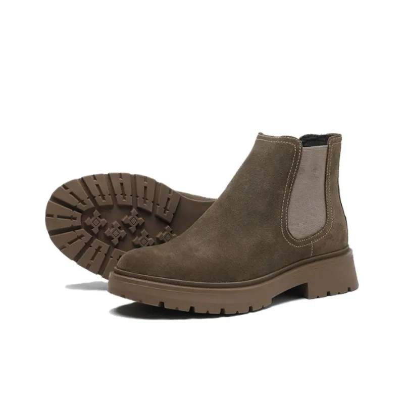 ELLE HOMME Ankle Length Chelsea Boots Men's Camel-3