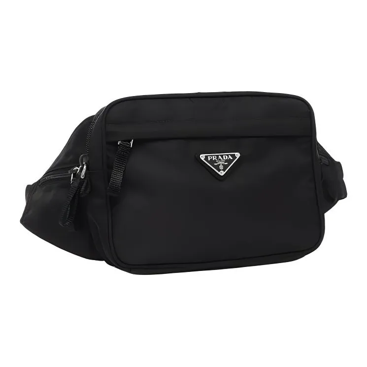 PRADA Nylon Fanny Pack Small Size Men's Black-1
