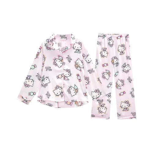 GUKOO x Sanrio Hello Kitty Pajama Set Women's Pastel Pink