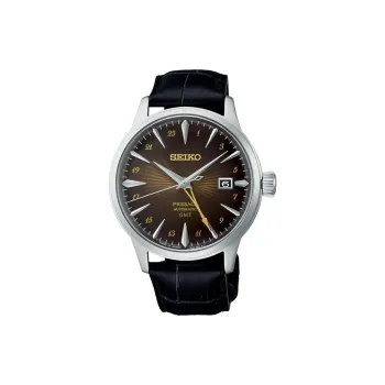 SEIKO Presage Series Automatic Mechanical Movement Cow Leather Strap Watch 40.5mm Men's Watches Coffee Watch Dial