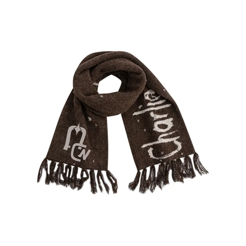 Charlie Luciano Wool Knit Scarves Unisex Brown-0
