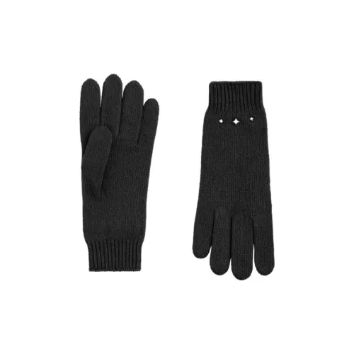HERMES Cashmere Knit Gloves Women's Black