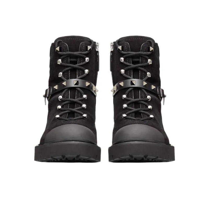 Valentino Rockstud Ankle Boots Women's Black-2