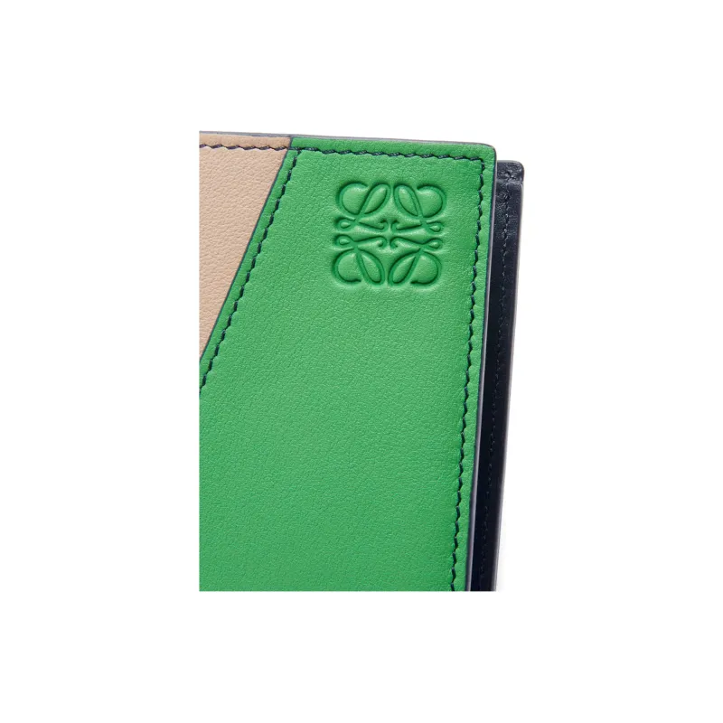 LOEWE Calfskin Wallet Men's Sand & Tropical Green-4