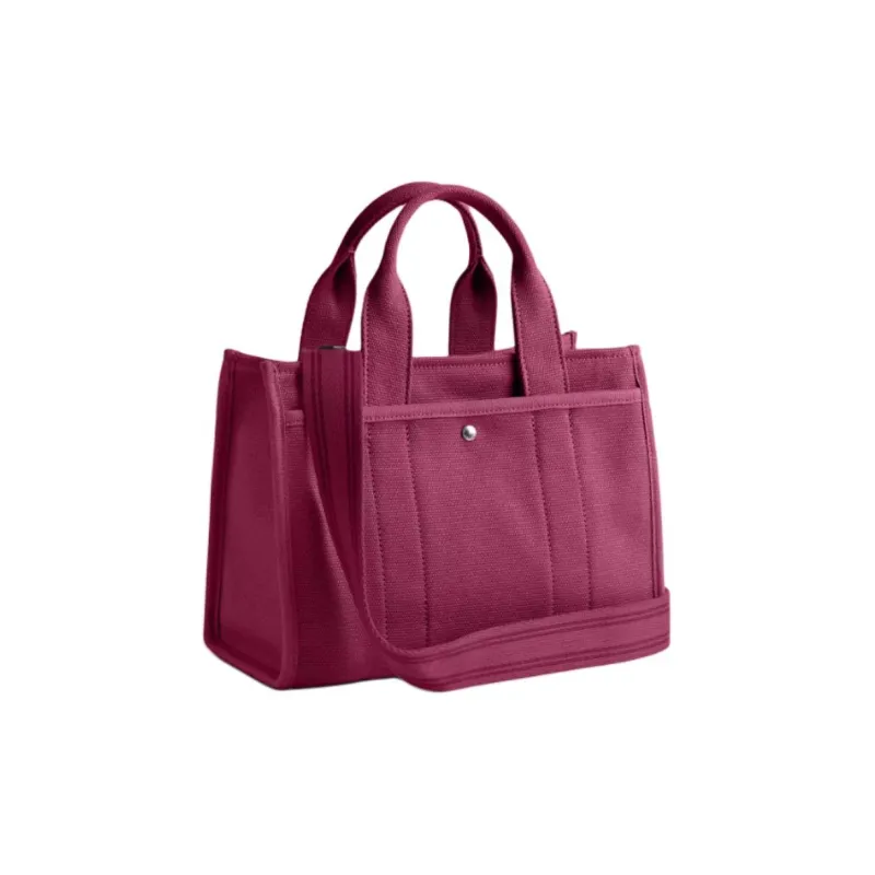 COACH Cargo Canvas Bag, Tote Bag, Shopping Bag, Shoulder Bag, Crossbody Bag, Handbag Medium Size Women's Pink & Silver-1