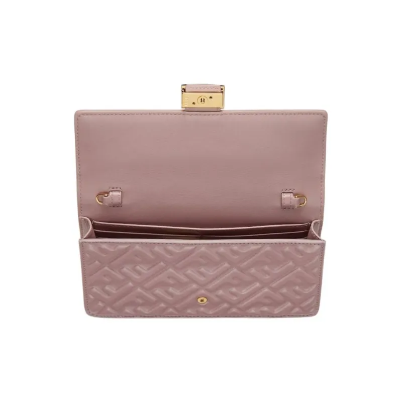 FENDI Baguette Lambskin Portable Crossbody Bag, Shoulder Bag Women's Pink-3