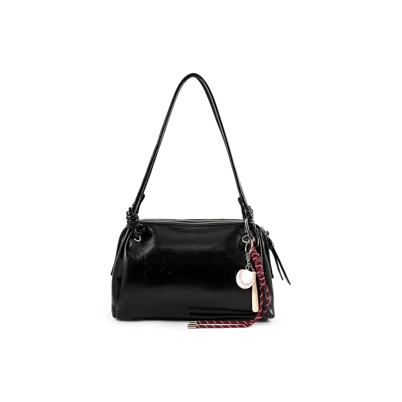Vigno Synthetic Leather Shoulder Bag Regular Women's Coffee/Coconut Shell Brown/Black/Red-15