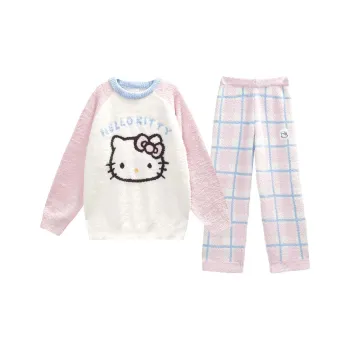 GUKOO x Sanrio/ Hello Kitty Pajama Set Women's Pearl White
