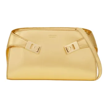 FERRAGAMO Leather Shoulder Bag Mini Women's Gold