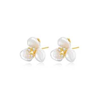 Inlady Pearl Stud Earrings Women's