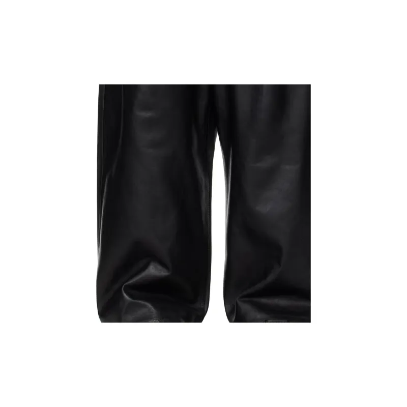 Balenciaga Leather Pants Men's Black-3
