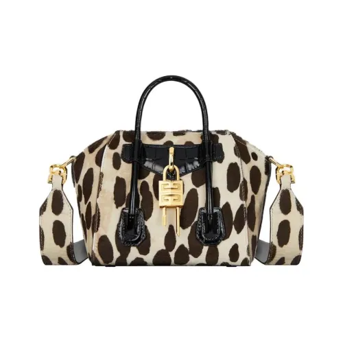 Givenchy Calfskin Handbag Mini Women's Black & Beige