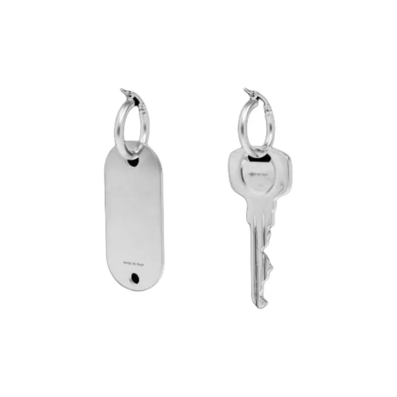 MM6 Maison Margiela Logo Engraved Embellished Earrings-1