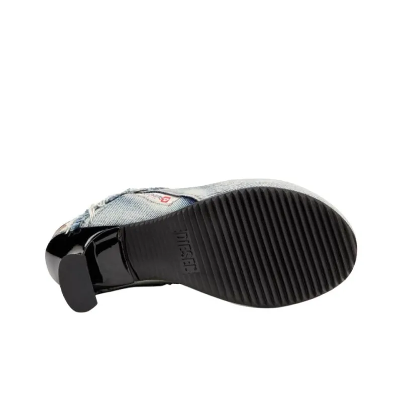 DIESEL Frayed Denim Mules Women's-5