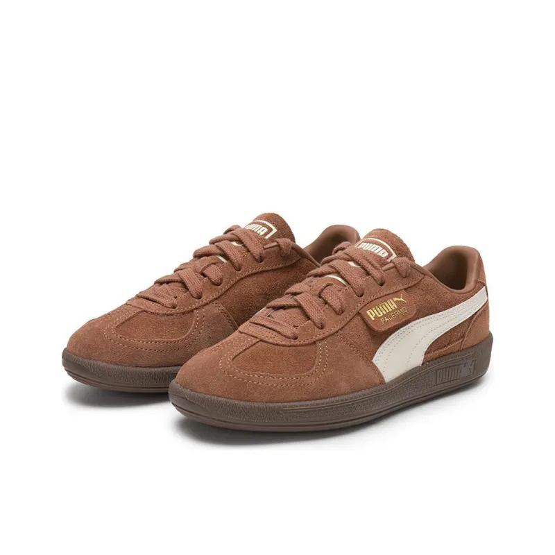 PUMA Palermo Anti Slip Wear Resistant Low Top Skateboard Shoes Unisex Brown-1