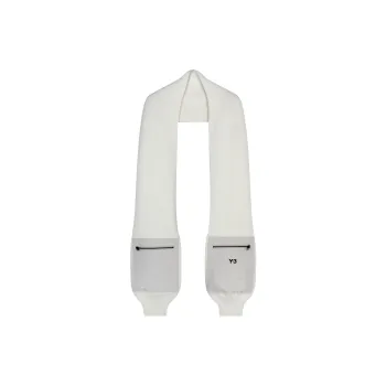 Y 3 Wool Knit Scarves Men's White