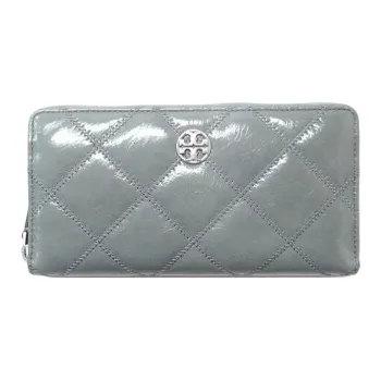 TORY BURCH Leather Wallet Women's Snow Cloud Gray