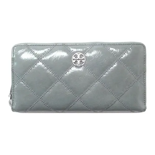 TORY BURCH Leather Wallet Women's Snow Cloud Gray
