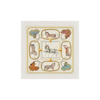 HERMES Silk Scarves Women's Yellow