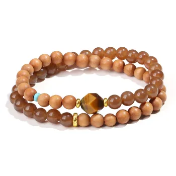 PUTUOSHANWENCHUANG Barbie Sandalwood Wooden Bracelets Unisex
