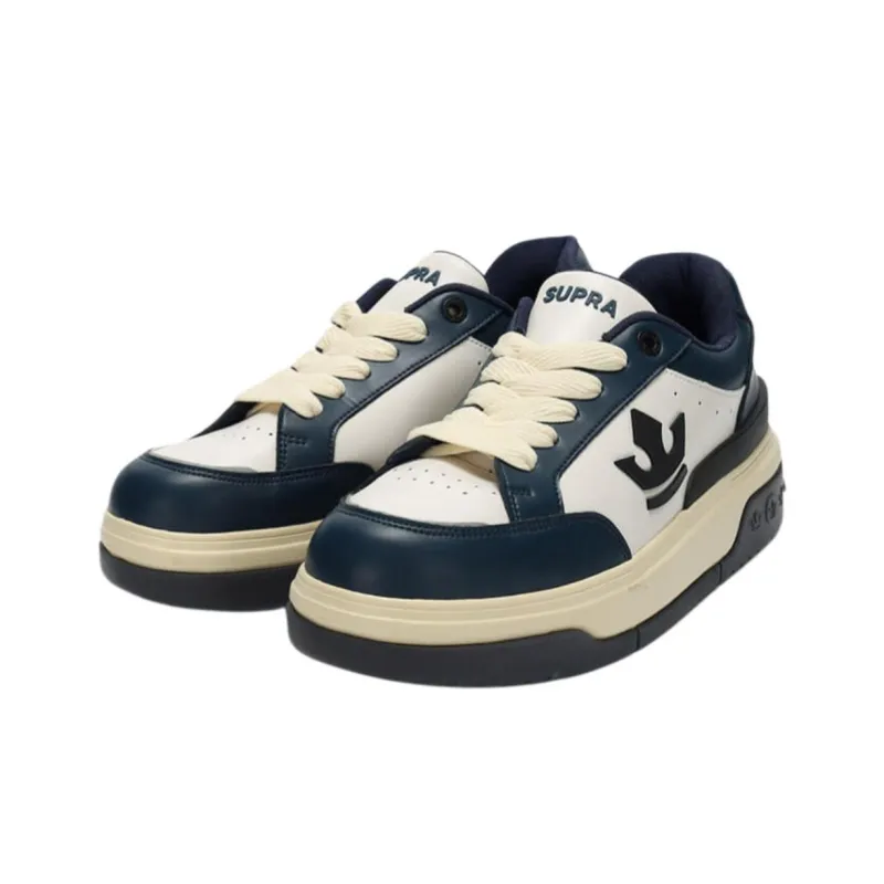SUPRA Anti-Slip Wear-Resistant Low-Top Casual Shoes Unisex Navy Blue-2