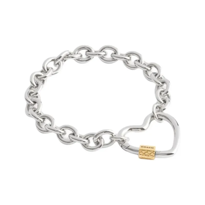COACH Brass Plated Bracelets Women's Silver-2