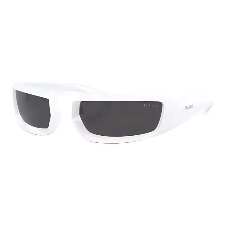 PRADA Plate Frame Rectangular Sunglasses Men's White-0