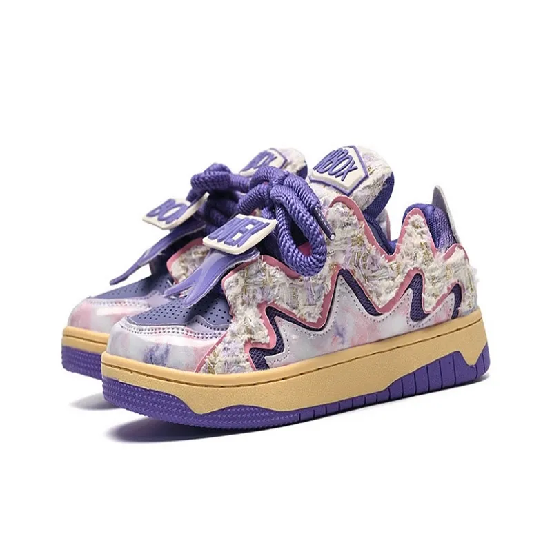 DD&OO Slip-Resistant Water-Resistant Balance Low-Top Skateboard Shoes Unisex Taro Purple-1