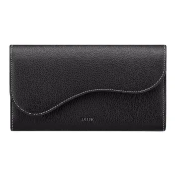 DIOR Saddle Calfskin Wallet Men's Black