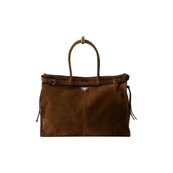 PRADA Leather Tote Bag, Shopping Bag, Handbag Women's Brown