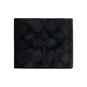 COACH Coated Canvas Wallet Small Size Men's Black