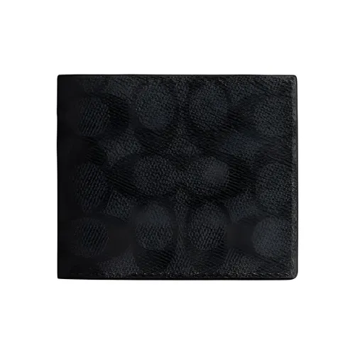 COACH Coated Canvas Wallet Small Size Men's Black