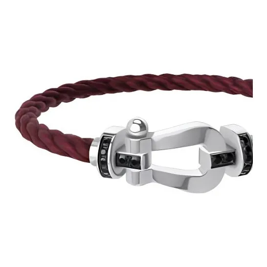FRED 18K White Gold Bracelets Men's Pomegranate Red-2
