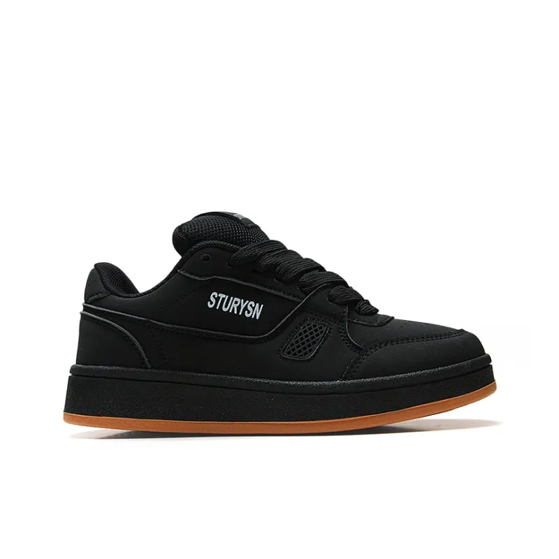 STUR YSN Wear resistant And Lightweight Low Top Skateboard Shoes Women's Black-2